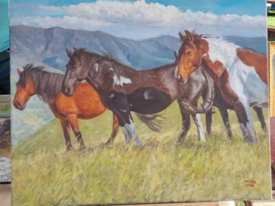 Horses on canvas