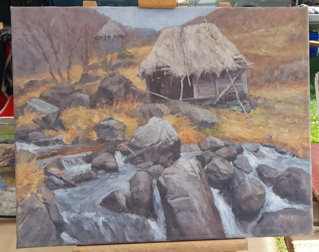 House on countryside - oil on canvas